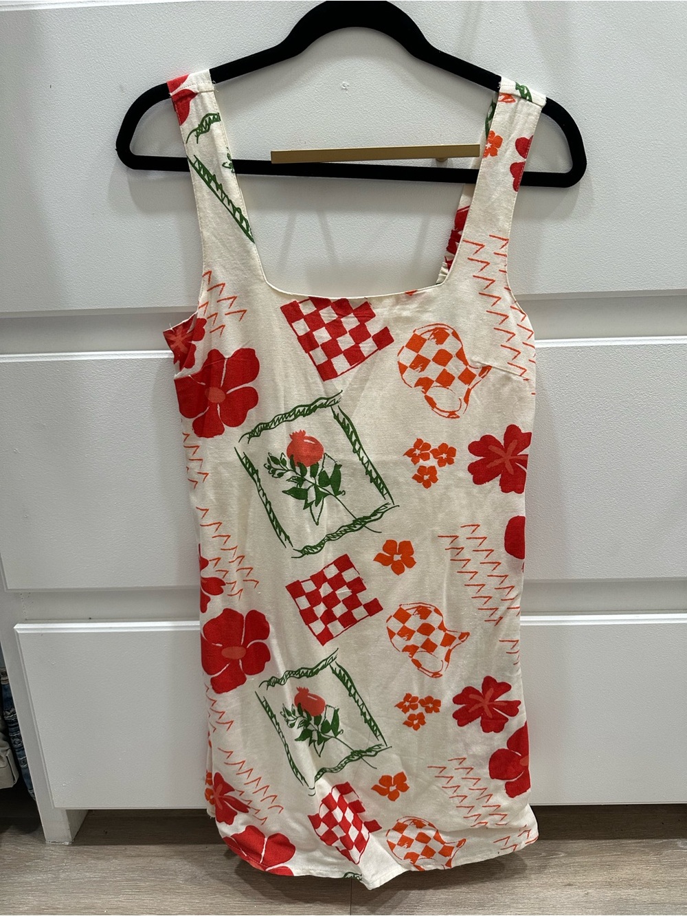 Cream and Red Floral Sundress
